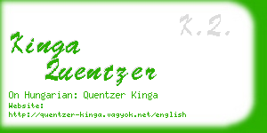 kinga quentzer business card